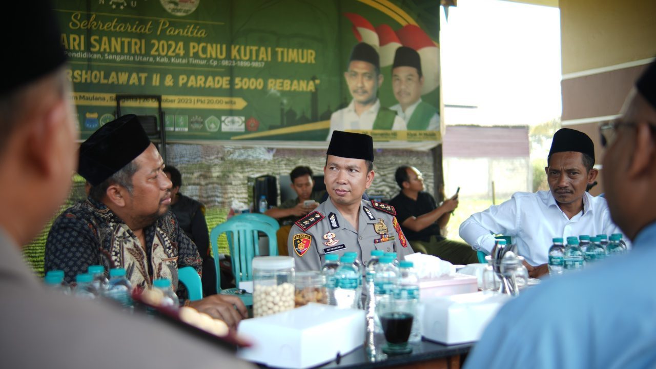 dukung Peringatan Hari Santri, Kapolres Silahturahmi dengan pengurus PC NU Kutim