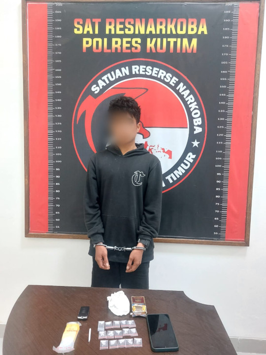 simpan 4,7 gram m terdiam diamankan tim resnarkoba kutim.