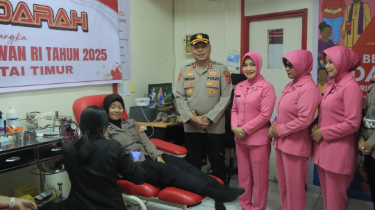 Sambut HUT ke 77 POLWAN KUTIM SUMBANGKAN  DARAH 
