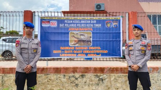 Satpolairud Kutim ingatkan pengunjung Kenyamukan ancaman  buaya muara 